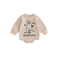 thumbnail image 1 of Hirigin Infant Baby Boy Girl Halloween Outfit Ghost Print Sweatshirt Bubble Romper Oversized Sweater Bodysuit 0 3 6 12 18 Months Fall Winter Clothes, 1 of 8