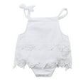 thumbnail image 1 of Hirigin Infant Baby Girl White Lace Dress Cotton Sleeveless Jumpsuit, 1 of 5