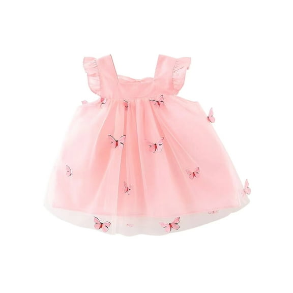 Hirigin Infant Baby Girls Princess Dress Sleeveless Fly Sleeve 3D Butterfly Tulle Tutu Dress Summer Party Dress Sundress