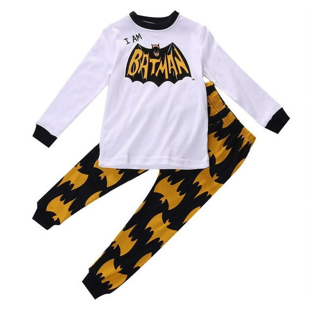 Hirigin Lovely Kids Boys Girls Spider Man Batman Warm Cotton Pajamas Set Sleepwear Nightwear Pajamas Set 2-8Y