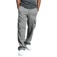 thumbnail image 1 of Hirigin Men Casual Straight Leg Jogger Heavy Weight Fleece Cargo Pocket Sweatpants M-3XL, 1 of 6