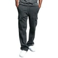 thumbnail image 1 of Hirigin Men Casual Straight Leg Jogger Heavy Weight Fleece Cargo Pocket Sweatpants M-3XL, 1 of 6