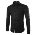 thumbnail image 1 of Hirigin Men's Dress Shirts Solid Long Sleeve Button Up Slim Fit Business Casual Formal Dress Shirt, 1 of 5