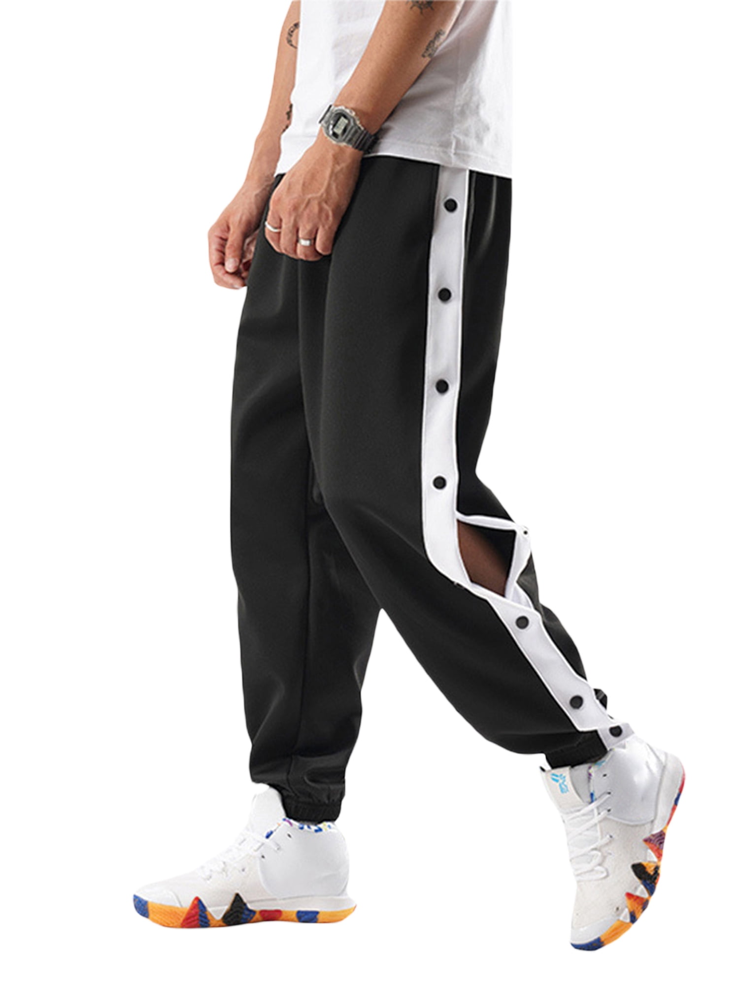 Hirigin Men's Sweatpants Tear Away Basketball Pants Athletic Workout