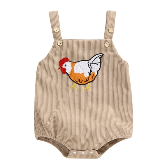 Hirigin Newborn Baby Boy Corduroy Overalls Sleeveless Dinosaur Embroidery Romper 0 3 6 9 12 Months Cute Summer Clothes