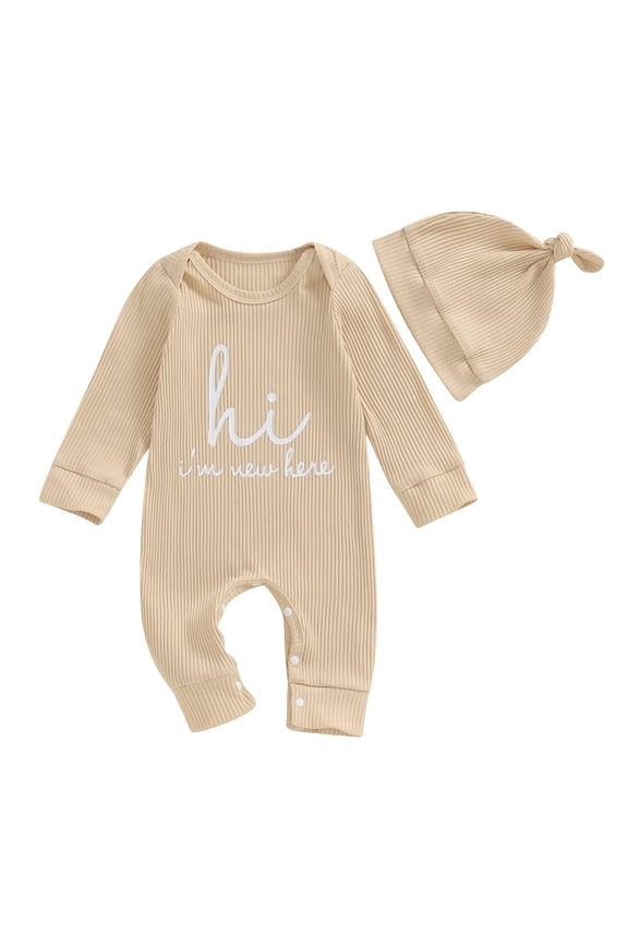 Newborn Baby Boy Girl Clothes Hi I'm New Here Coming Home From Hospital Outfits Gender Neutral One Piece Romper