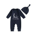 thumbnail image 1 of Hirigin Newborn Baby Boy Girl Clothes Hi I'm New Here Coming Home From Hospital Outfits Gender Neutral One Piece Romper, 1 of 8