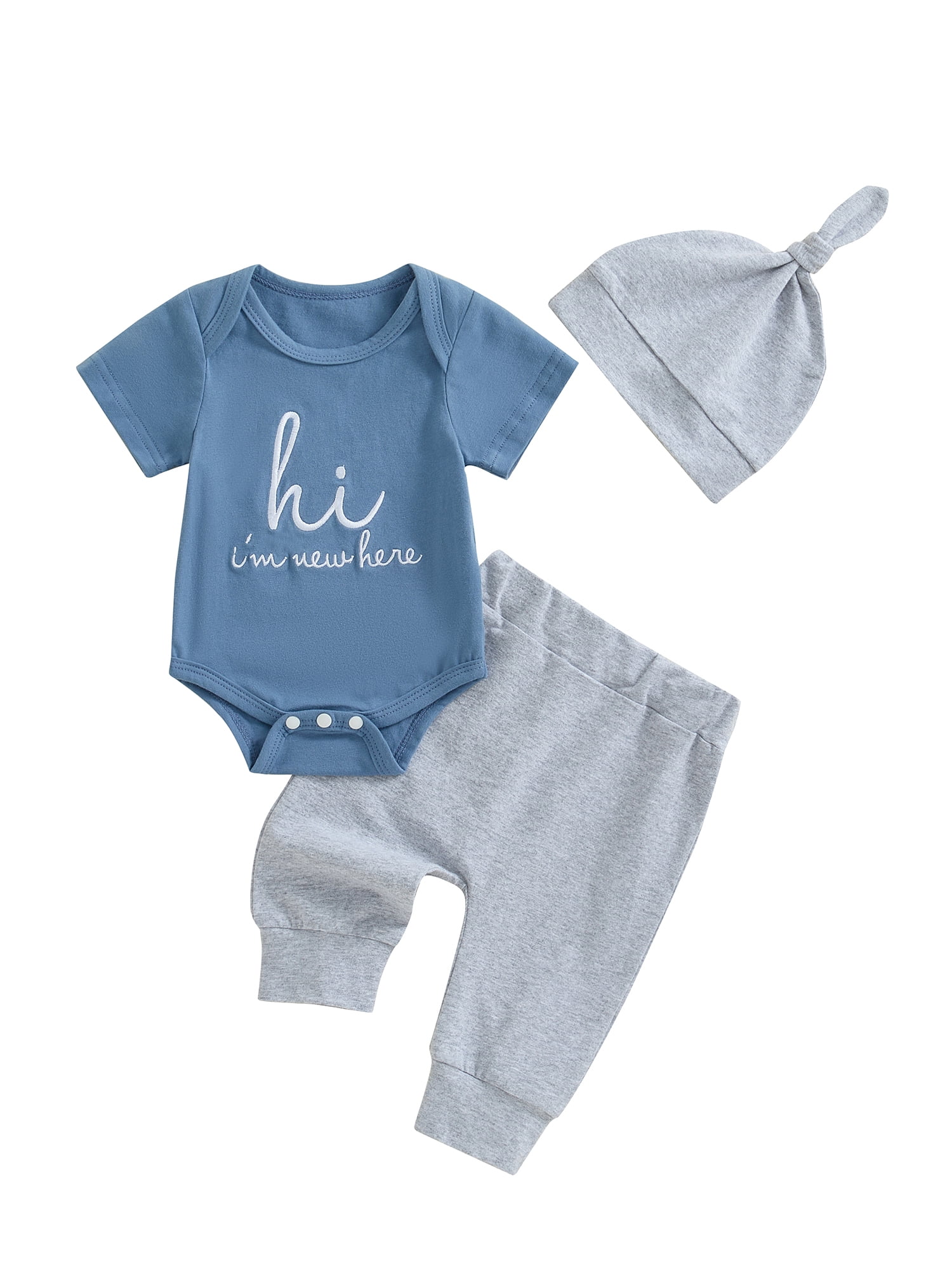 Hirigin Newborn Baby Boy Girl Clothes Outfits Hi I'm New Here