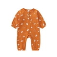 thumbnail image 1 of Hirigin Newborn Baby Boy Girl Halloween Outfits Pumpkin Print Long Sleeve Buttons O-Neck Jumpsuit Romper 0 3 6 12 18 Months Fall Clothes, 1 of 8