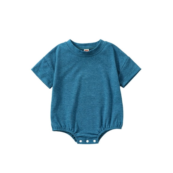 Hirigin Newborn Baby Boy Girl Solid Bubble Romper Short Sleeve Crewneck Bodysuit Jumpsuit 3 6 12 18 Months Summer Clothes
