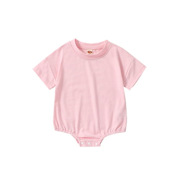 Hirigin Newborn Baby Boy Girl Solid Bubble Romper Short Sleeve Crewneck Bodysuit Jumpsuit 3 6 12 18 Months Summer Clothes