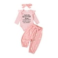 thumbnail image 1 of Hirigin Newborn Baby Girl I Get My ATTITUDE from Outfits Rib Knit Ruffle Romper Daisy Print Pants Headband Fall Winter Clothes Set, 1 of 8