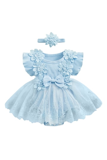 infant blue dress I've Got Sunshine Ruffle Strap Mini Dress Baby Blue main image 0