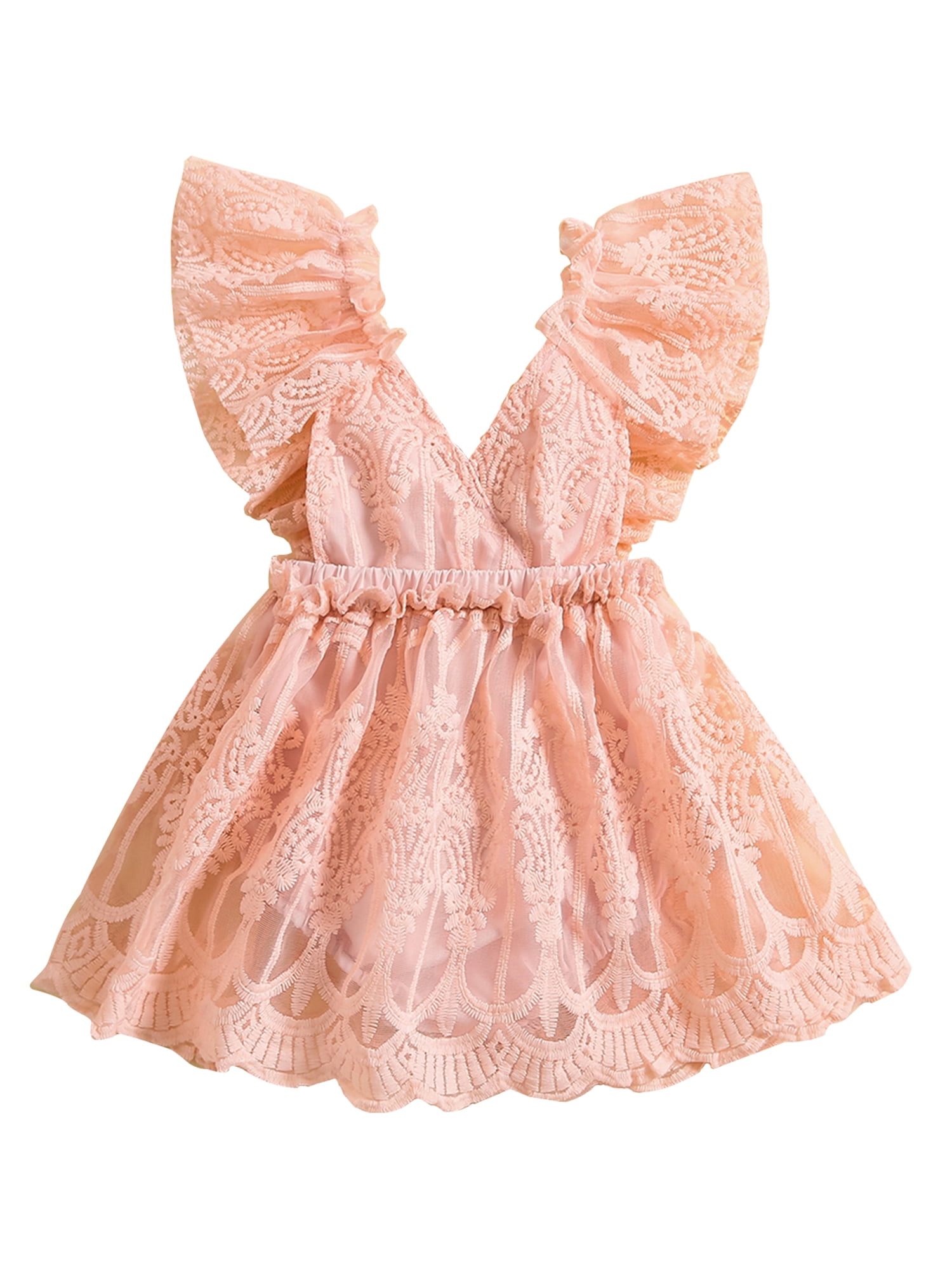 Hirigin Newborn Baby Girl Lace Rompers Birthday Princess Dress Mesh