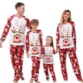 thumbnail image 1 of Hirigin Store Christmas Family Pajamas Matching Set Elk Print Long Sleeve Tops and Red Plaid Pants Sleepwear, 1 of 10