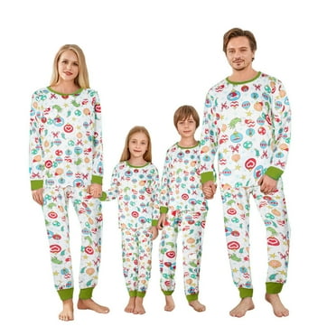 Hirigin Store Family Matching Christmas Pajamas, Ball  Monster Hand Print Long-Sleeved Round Neck Tops   Trousers Sleepwear Outfits
