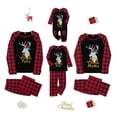 thumbnail image 1 of Hirigin Store Family Matching Christmas Pajamas, Letter  Deer Head Print Long-Sleeved Tops + Plaid Trousers Sleepwear Outfits, 1 of 10