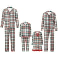 thumbnail image 1 of Hirigin Store Family Matching Christmas Pajamas Set Plaid Print Holiday Pajamas Sleepwear Tops Pants Dress, 1 of 10