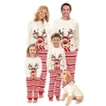 thumbnail image 1 of Hirigin Store Family Matching Christmas Set Elk Print Long Sleeve Round Neck Tops/Romper Striped Trousers, 1 of 10
