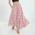 thumbnail image 1 of Hirigin Store Women Long Skirt, Elegant High Waisted Skirt Solid/Flower Print Summer Swing Skirt, 1 of 10