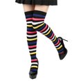 thumbnail image 1 of Hirigin Store Women Thigh High Socks Rainbow Striped Lolita Kawaii Cosplay Christmas Boot Socks, 1 of 6