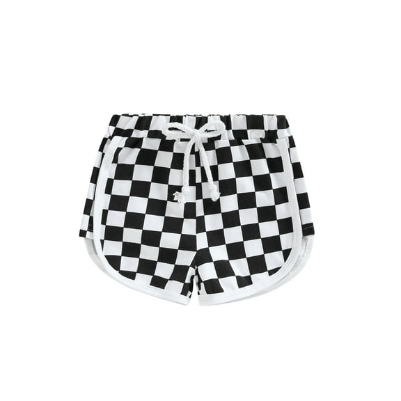 Hirigin Toddler Baby Boy Girl Summer Shorts Checkerboard Plaid Pants 6 12 18 Months 2T 3T Elastic Waist Drawstring Jogger Short Pants