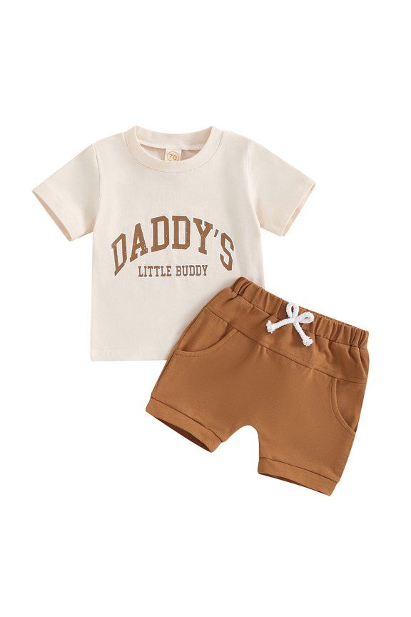 Toddler Baby Boy Summer Clothes Daddy's Little Buddy Short Sleeve T-Shirt and Shorts 612 18 Months 2T 3T Casual Outfit Set
