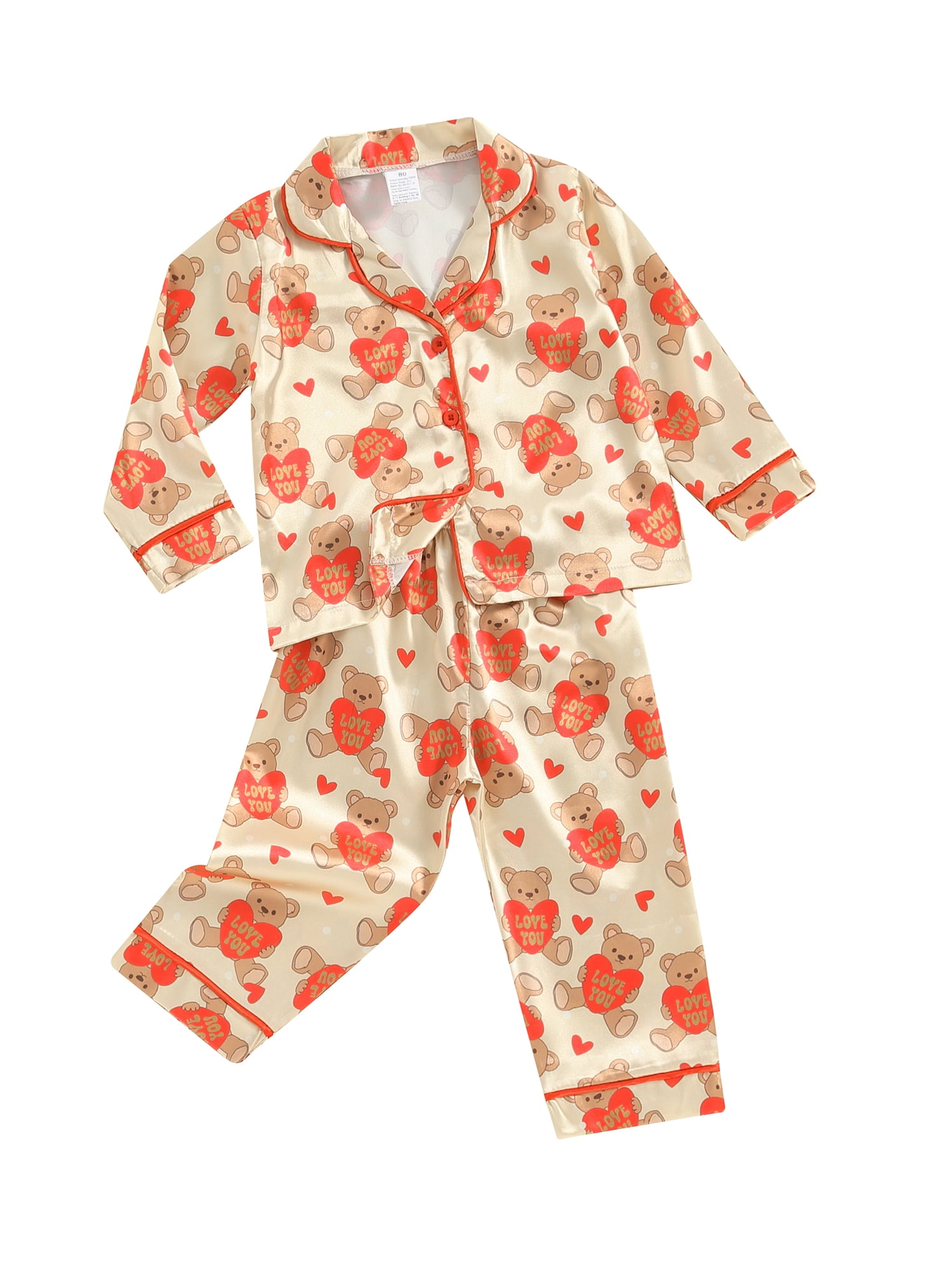 Hirigin Toddler Baby Girl Easter Pajamas BunnyFlower Silk Satin PJs