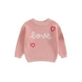 thumbnail image 1 of Hirigin Toddler Baby Girl Valentines Day Outfit Love Heart Sweet Long Sleeve Sweater T shirt Crewneck Tops Spring Fall Clothes, 1 of 8