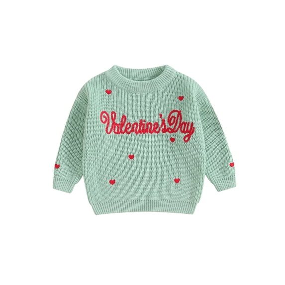 Hirigin Toddler Baby Girl Valentines Day Outfit Love Heart Sweet Long Sleeve Sweater T shirt Crewneck Tops Spring Fall Clothes