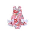 thumbnail image 1 of Hirigin Toddler Kids Baby Girl Swimsuit One Piece Ruffle Strawberry/Floral Print 3D Bow Backless Swimwear Bathing Suit 1-6T, 1 of 7