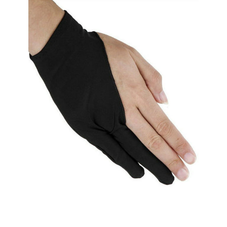 Hirigin Unisex Professional Free Size Artist Drawing Glove for Graphic Tablet Drawing, Adult Unisex, Size: One size, Black