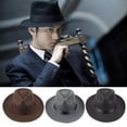 thumbnail image 1 of Hirigin Unisex Vintage Jazz Hat Classic Manhattan Gangster Cap, 1 of 3