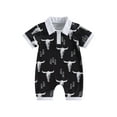 thumbnail image 1 of Hirigin Western Baby Boy Summer Clothes 0 3 6 12 18 Months Cow Print Short Sleeve Polo Romper Bodysuit One Piece Jumpsuit Outfits, 1 of 8