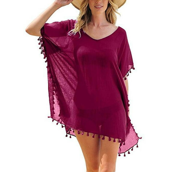 Hirigin Women Chiffon Tassel Swimsuit Bathing Suit Bikini Stylish Beach Cover up