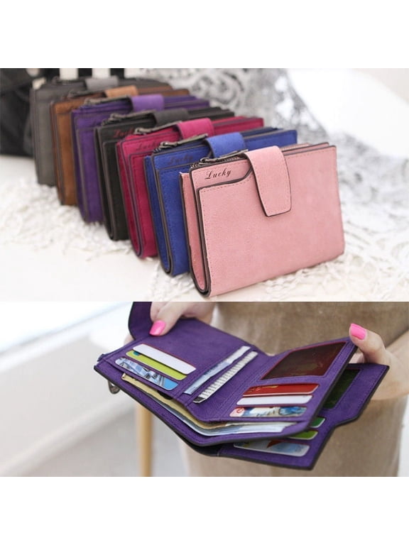 Women Mini Wallet Zipper Card Holder Coin Purse Small Leather Clutch Bag Handbag