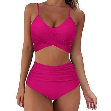 Hirigin Women Two Piece Swimsuits Bikini Set Tummy Control Bathing Suits Swim Top with High Waisted Shorts