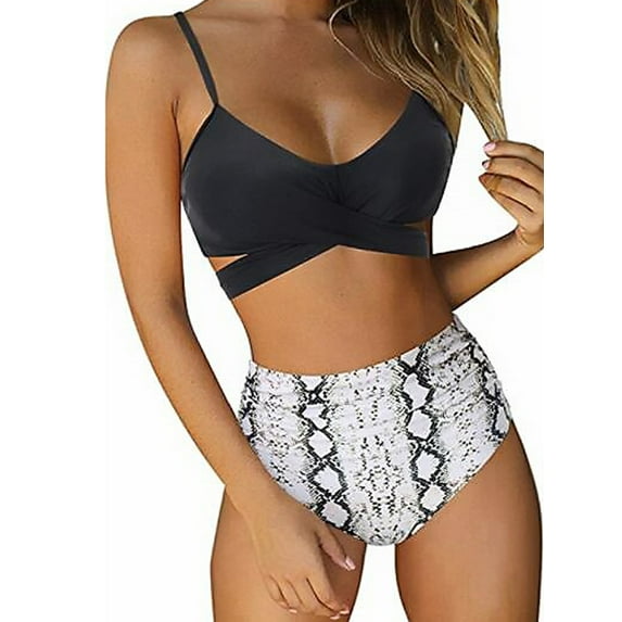 Hirigin Women Two Piece Swimsuits Bikini Set Tummy Control Bathing Suits Swim Top with High Waisted Shorts