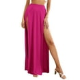 thumbnail image 1 of Hirigin Women's Elastic Waist High Split Wrap Flowy Long Maxi Skirt, 1 of 6