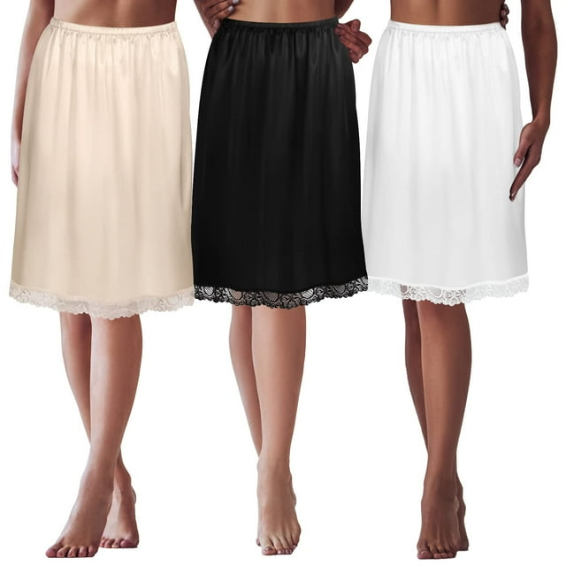 Hirigin Women´s Half Slip Lace Long Underskirt Women's Satin Half Slip