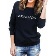 Hirigin Womens FRIENDS Print Hoody Sweatshirt Slouch Pullover Sweater Jumper Tops