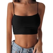 Women's Sleeveless Racerback Crop Tank Top - Scoop Neck Camisole (Color: Sapphire, Size Medium)