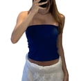 thumbnail image 1 of Hirigin Y2k Tube Top for Women Sexy Strapless Star Patchwork Off Shoulder Slim Fit Crop Tank Aesthetic Backless Bandeau Tops, 1 of 6