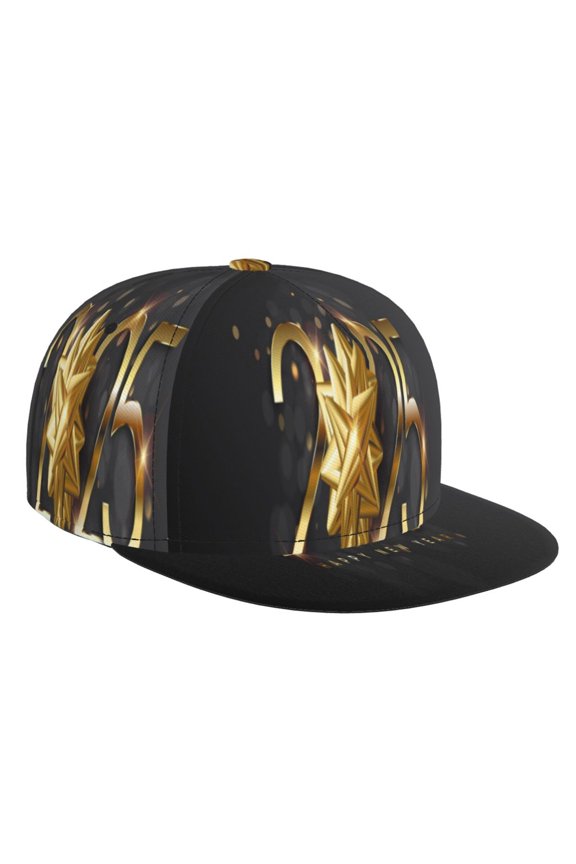 2025 Happy New Year 1 for Baseball Cap Men Cap Flat Brim for Men Women Teens Adjustable Baseball Cap