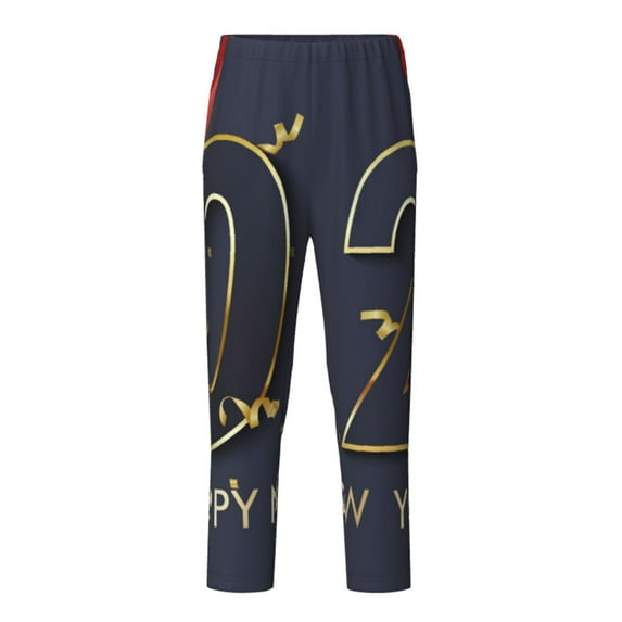 Hirioo 2025 New Year 2 for Teenagers' Pajama Pants Womens Lounge Pants with Pockets Pj Bottoms Pants for Men-Large