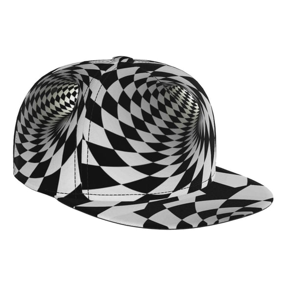 Hirioo 3D Vortex Illusion for Baseball Cap Men Cap Flat Brim for Men Women Teens Adjustable Baseball Cap