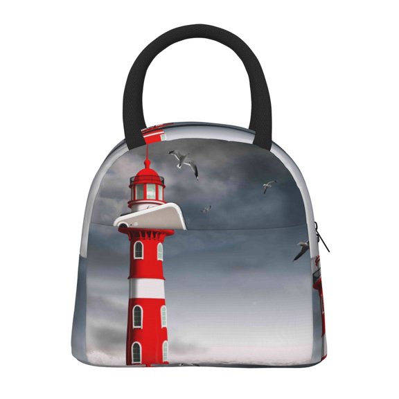 Hirioo 3d Lighthouse in the Surf for Eco-friendly Lunch Box,Leakproof Lunch Box for School, Work, Travel, and Picnics,Perfect for Meal Prep