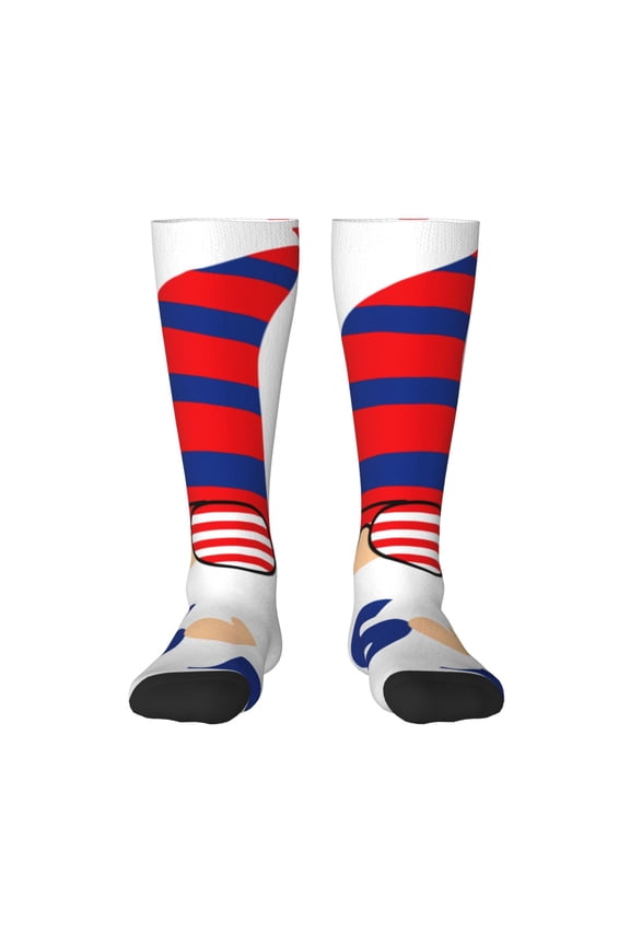 4th of July Gnomes for Adult Stockings Breathable Sock Non-Pilling,Contrasting Color Design