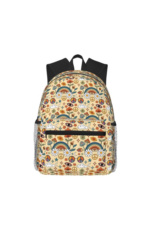 70s Hippie Style for Casual Backpack College Backpack Laptop Backpack for Women and Men College Workplace Travel