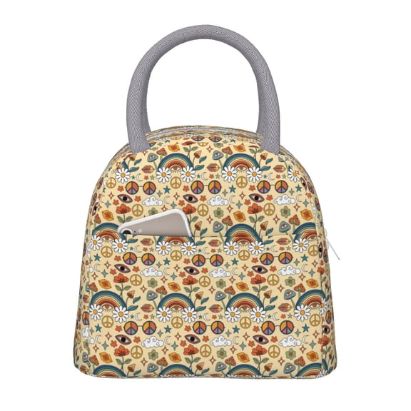 Hirioo 70s Hippie Style for Eco-friendly Lunch Box,Leakproof Lunch Box for School, Work, Travel, and Picnics,Perfect for Meal Prep